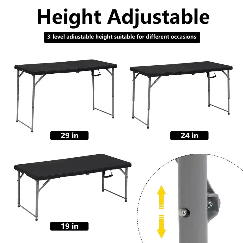 Tables pliantes portables en plastique pour maison, jardin, bureau, intérieur, extérieur