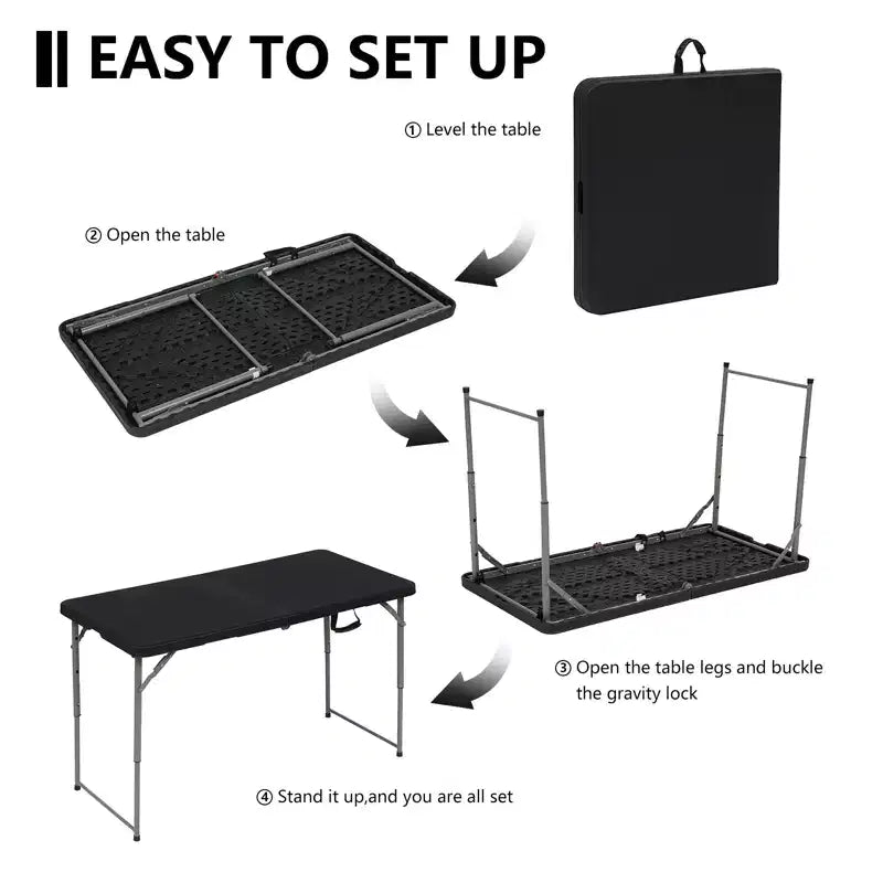 Tables pliantes portables en plastique pour maison, jardin, bureau, intérieur, extérieur