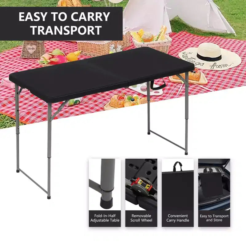 Tables pliantes portables en plastique pour maison, jardin, bureau, intérieur, extérieur