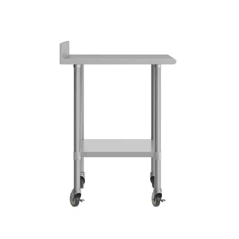Table de préparation et de travail 30 x 36 avec étagère supérieure en acier inoxydable, dosseret 4"