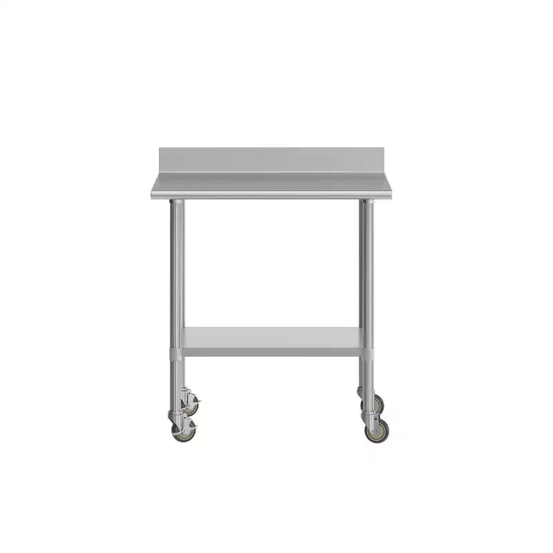 Table de préparation et de travail 30 x 36 avec étagère supérieure en acier inoxydable, dosseret 4"