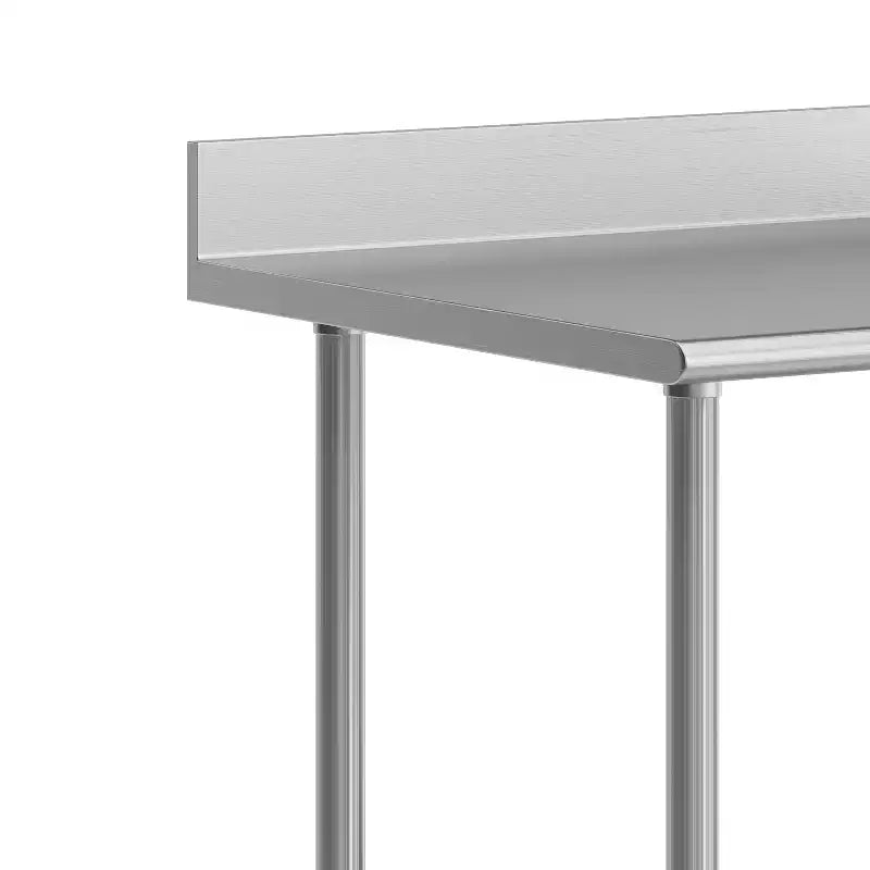 Table de préparation et de travail 30 x 36 avec étagère supérieure en acier inoxydable, dosseret 4"