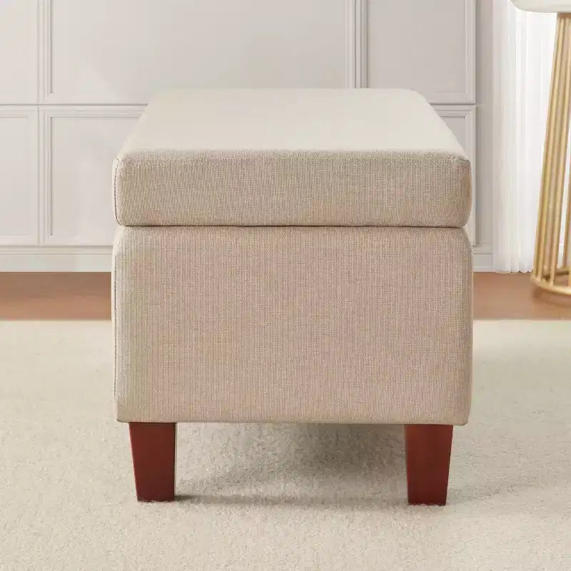 Banc de rangement ottoman avec couvercle à charnière relevable facile