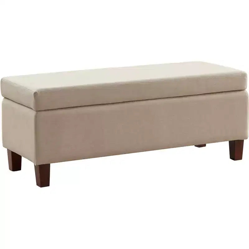 Ornavo Home Hamilton Long Bench Storage Ottoman with Easy Lift Hinge Lid