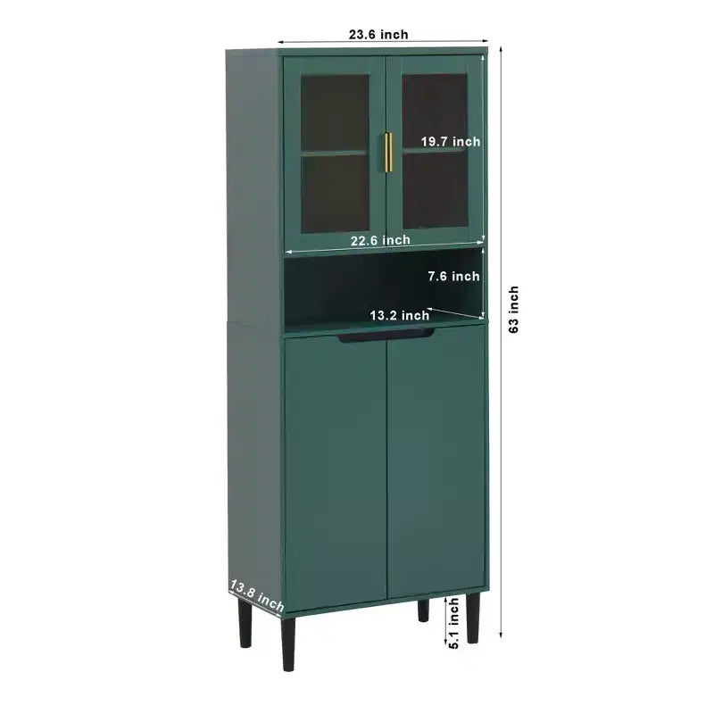Bibliothèque haute de rangement avec porte en verre trempé et étagères réglables