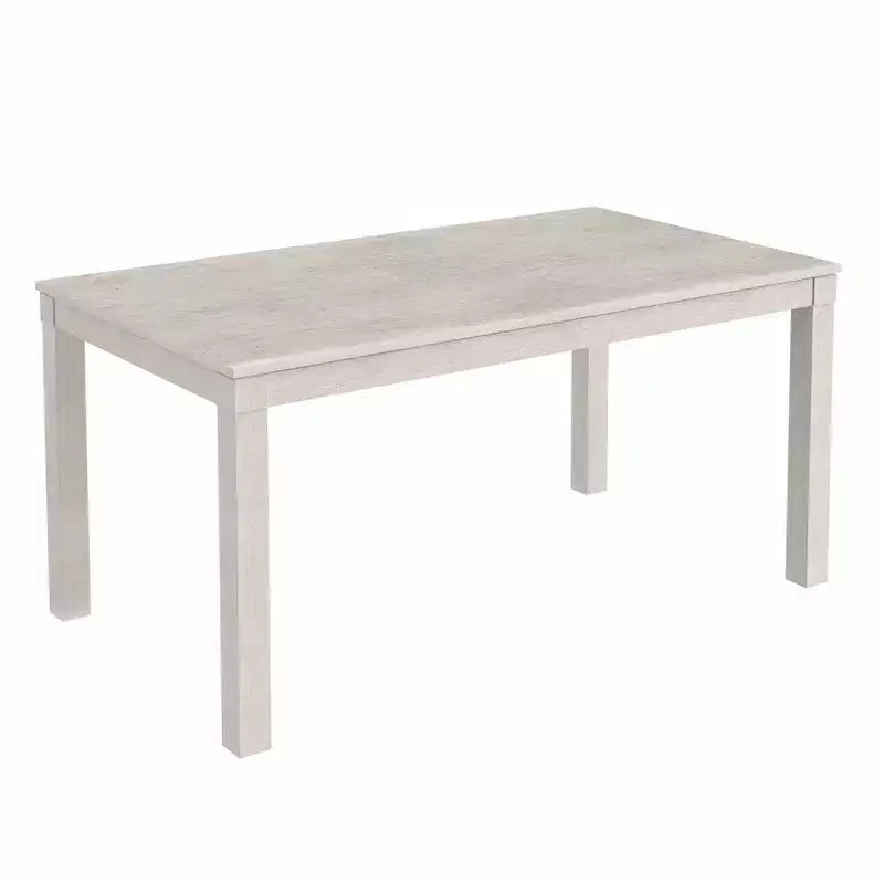 VECELO Farmhouse Style Dining Table, Rubber Wood Table with 4 Solid Wood Legs for Kitchen, Gray
