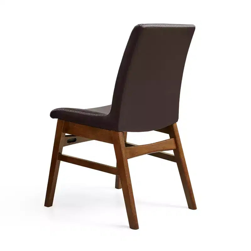 Chaise de salle à manger en bois massif, chaise d'appoint recouverte de similicuir