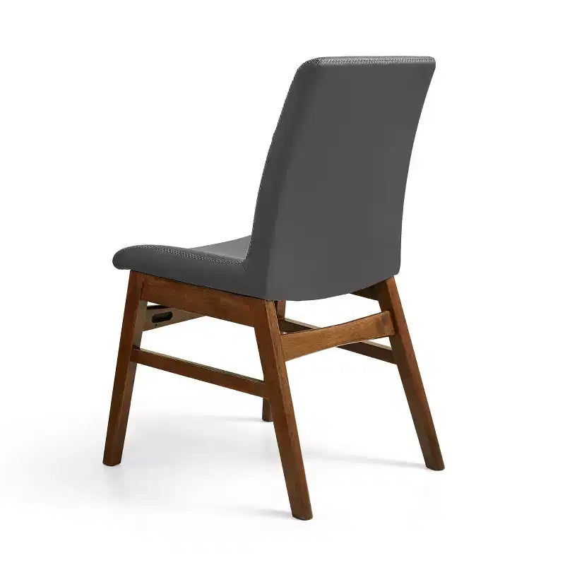 Chaise de salle à manger en bois massif, chaise d'appoint recouverte de similicuir