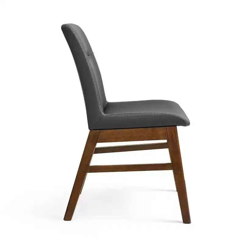 Chaise de salle à manger en bois massif, chaise d'appoint recouverte de similicuir