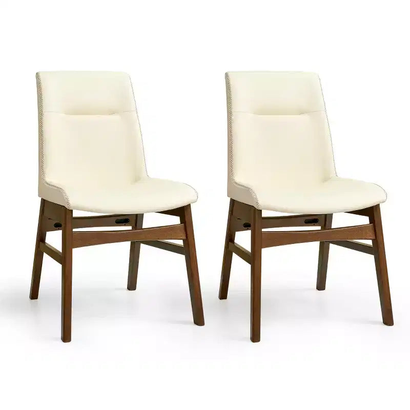 Chaise de salle à manger en bois massif, chaise d'appoint recouverte de similicuir