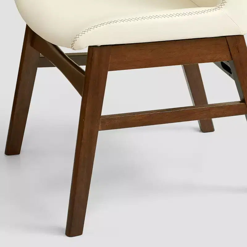 Chaise de salle à manger en bois massif, chaise d'appoint recouverte de similicuir