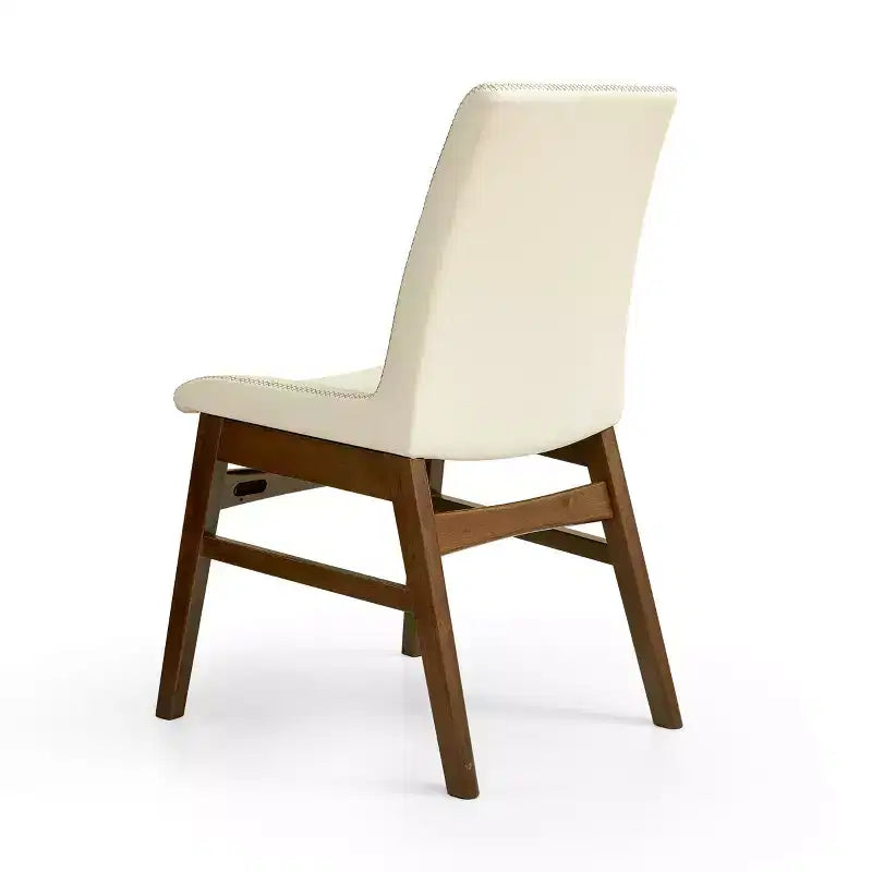 Chaise de salle à manger en bois massif, chaise d'appoint recouverte de similicuir