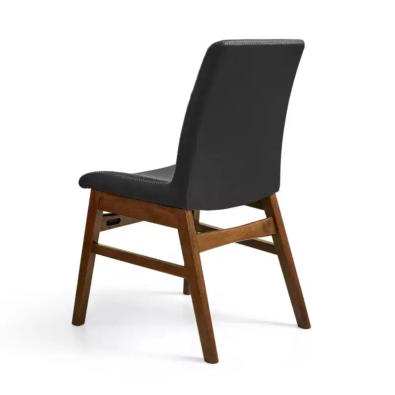 Chaise de salle à manger en bois massif, chaise d'appoint recouverte de similicuir