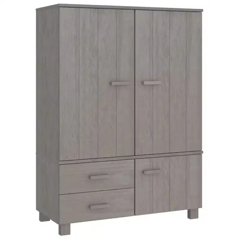 vidaXL SENJA Wardrobe Storage Cabinet Cupboard Rattan Look Solid Wood Pine