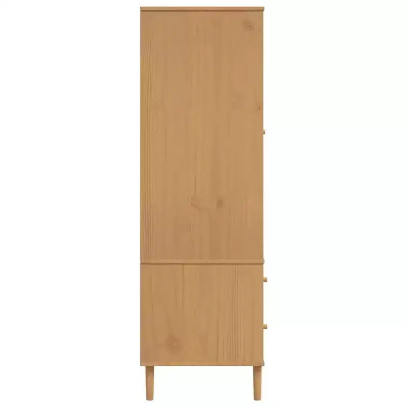 Armoire de rangement en rotin et pin massif