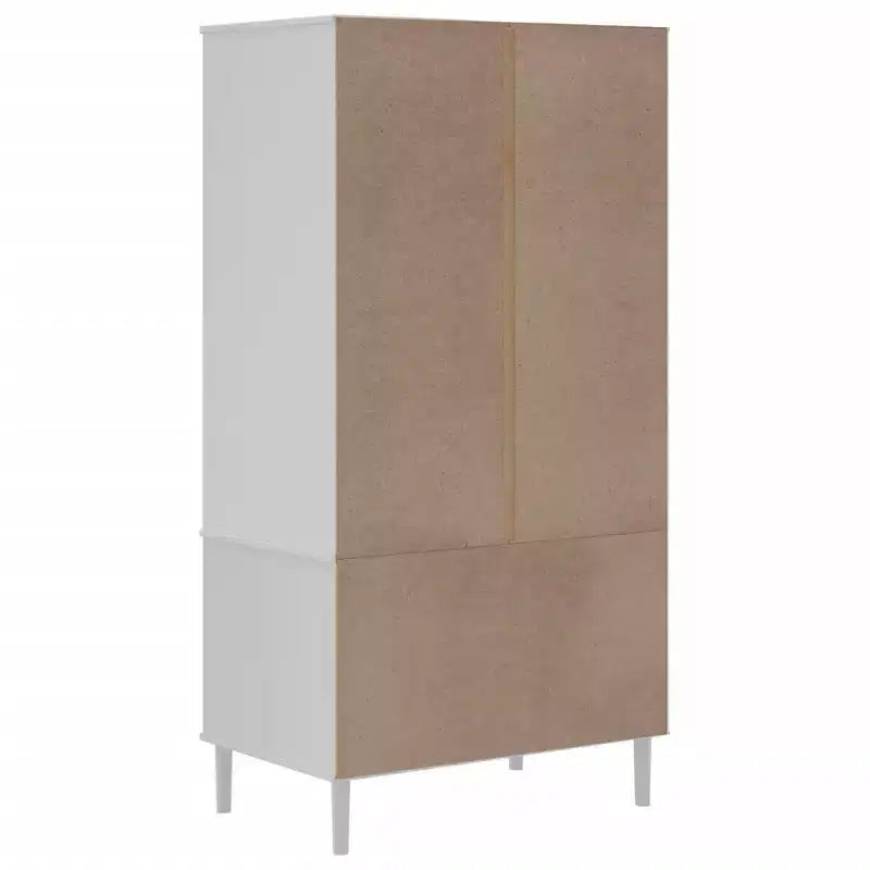 Armoire de rangement en rotin et pin massif