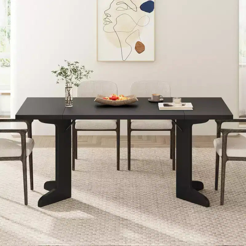 71 Grande table à manger pour 6 à 8 personnes, table de dîner moderne aux pieds en bois uniques