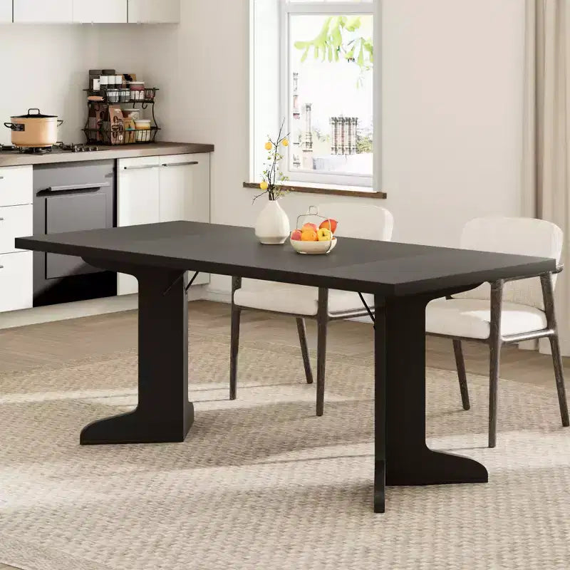 71 Grande table à manger pour 6 à 8 personnes, table de dîner moderne aux pieds en bois uniques