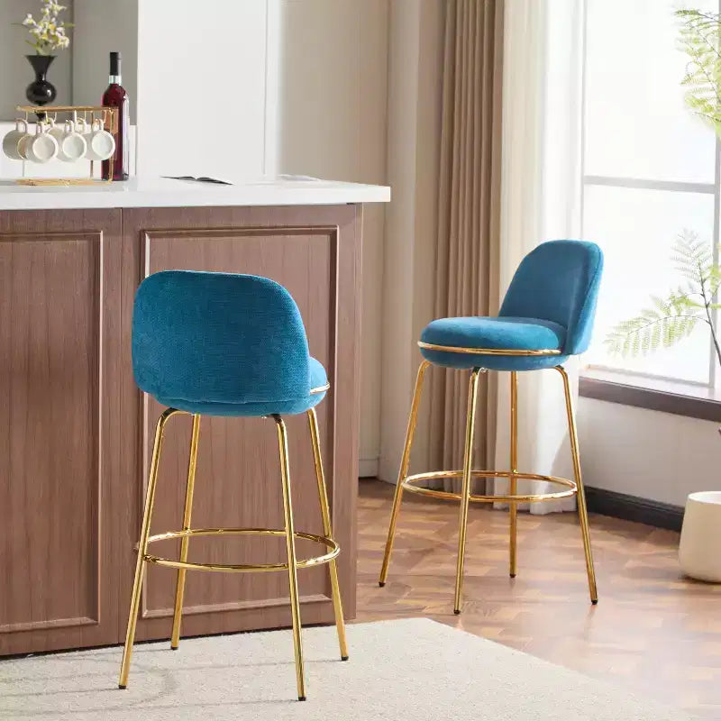Tabourets de bar sans accoudoirs rembourrés à structure métallique d'intérieur