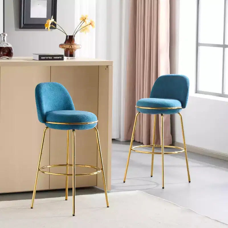 Tabourets de bar sans accoudoirs rembourrés à structure métallique d'intérieur