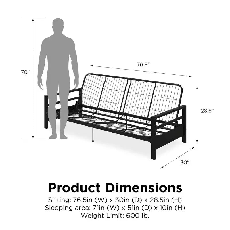 Structure de futon en métal