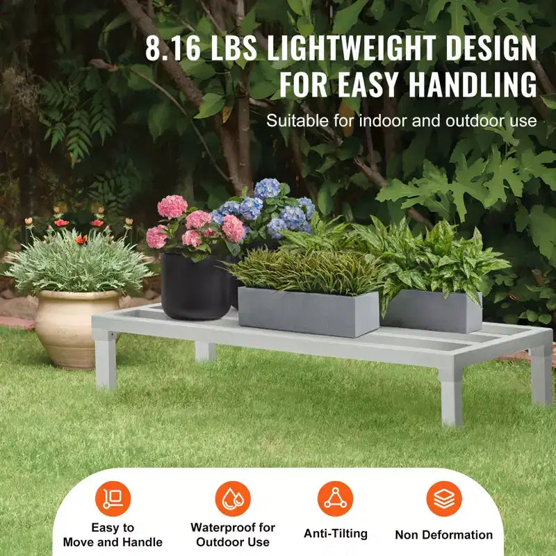 Étagère de Stockage en Aluminium, Support de Sol Commercial pour Aliments 48 x 20, 8 po du Sol