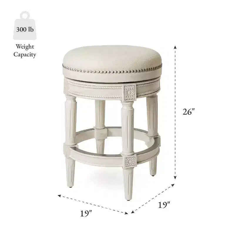 Tabourets de bar sans dossier pivotants à hauteur de comptoir avec tissu