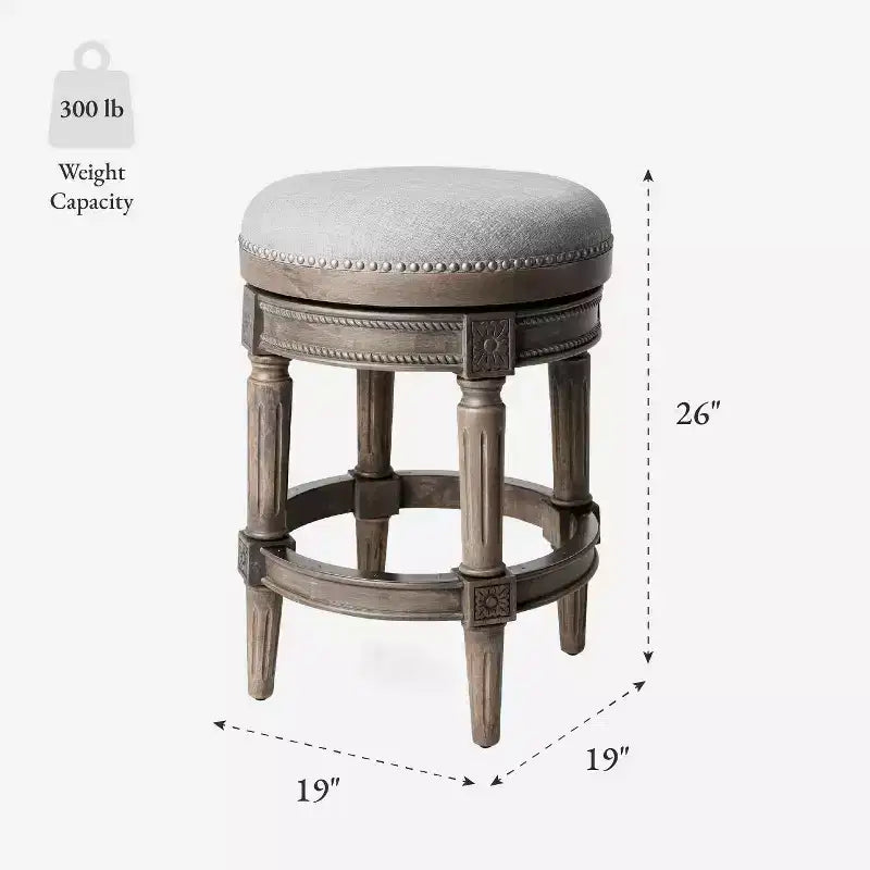 Tabourets de bar sans dossier pivotants à hauteur de comptoir avec tissu