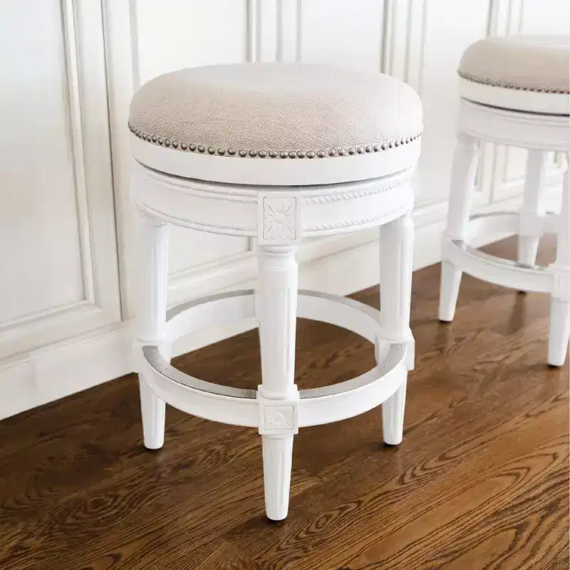 Tabourets de bar sans dossier pivotants à hauteur de comptoir avec tissu