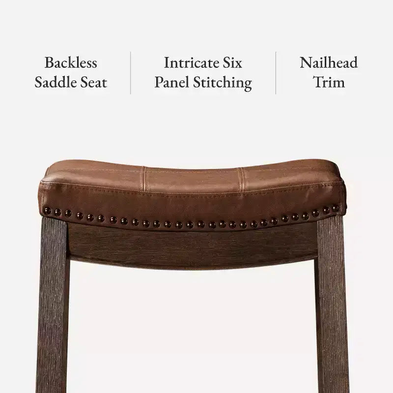 Tabouret de comptoir sans dossier en similicuir 26