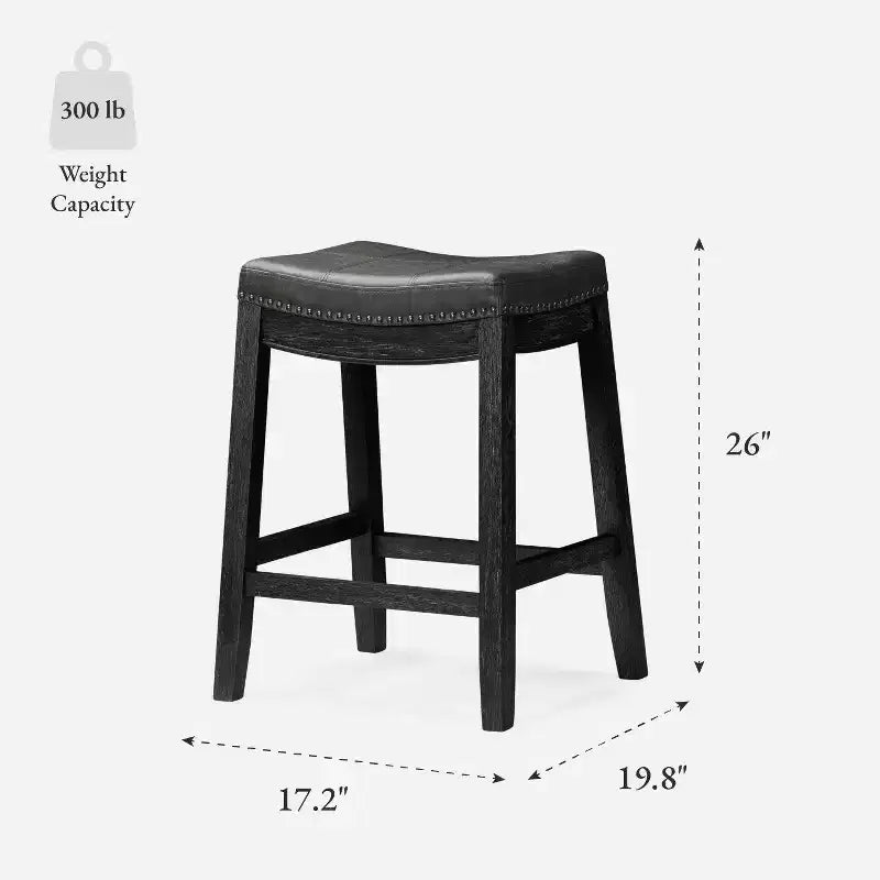 Tabouret de comptoir sans dossier en similicuir 26