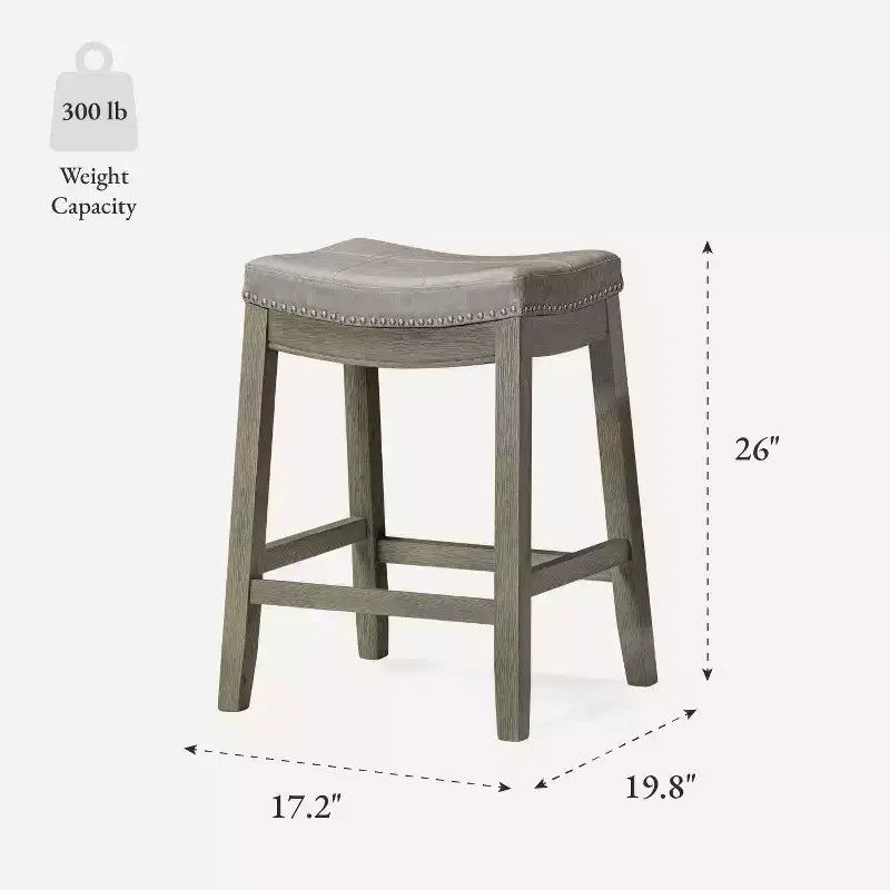 Tabouret de comptoir sans dossier en similicuir 26