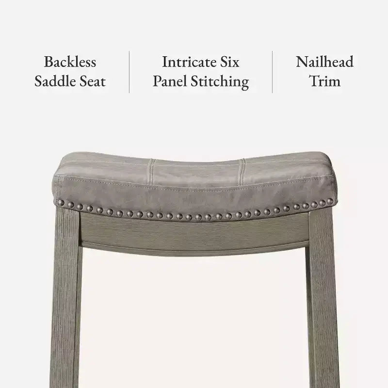 Tabouret de comptoir sans dossier en similicuir 26