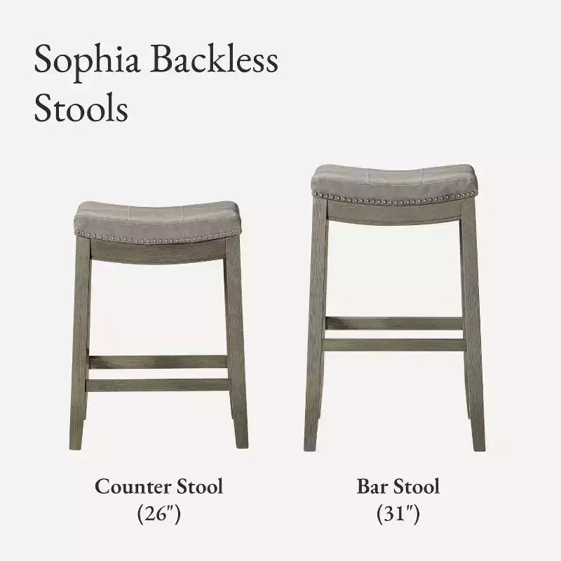 Tabouret de comptoir sans dossier en similicuir 26