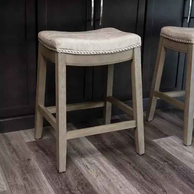Tabouret de comptoir sans dossier en similicuir 26