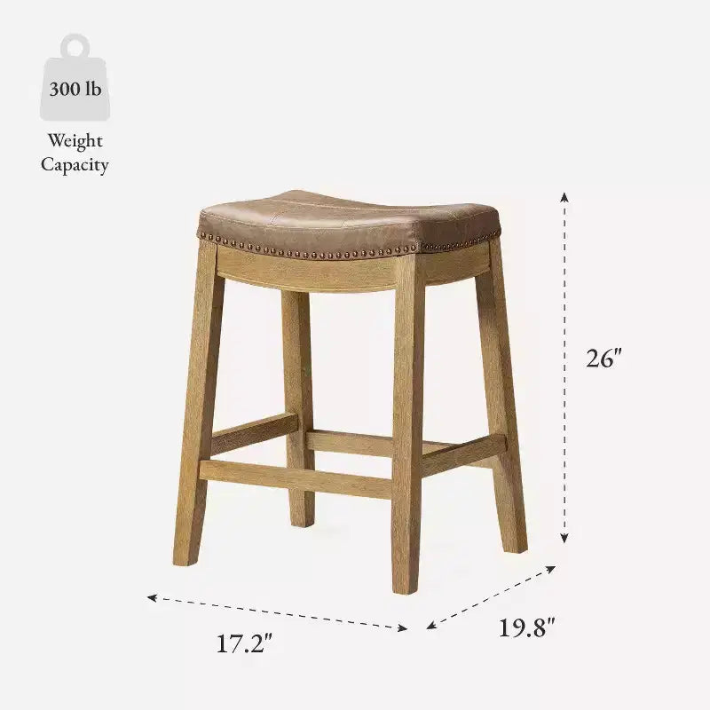 Tabouret de comptoir sans dossier en similicuir 26