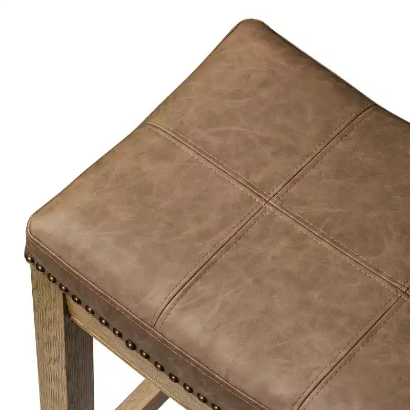 Tabouret de comptoir sans dossier en similicuir 26