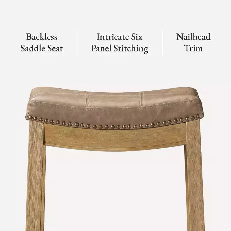 Tabouret de comptoir sans dossier en similicuir 26