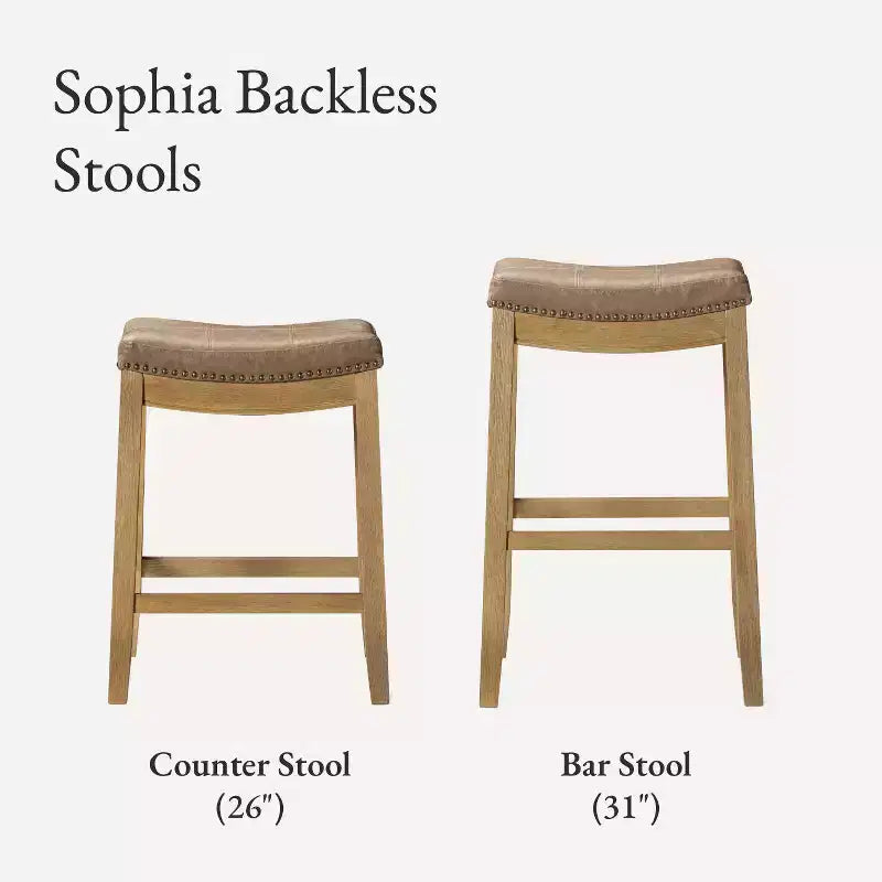 Tabouret de comptoir sans dossier en similicuir 26