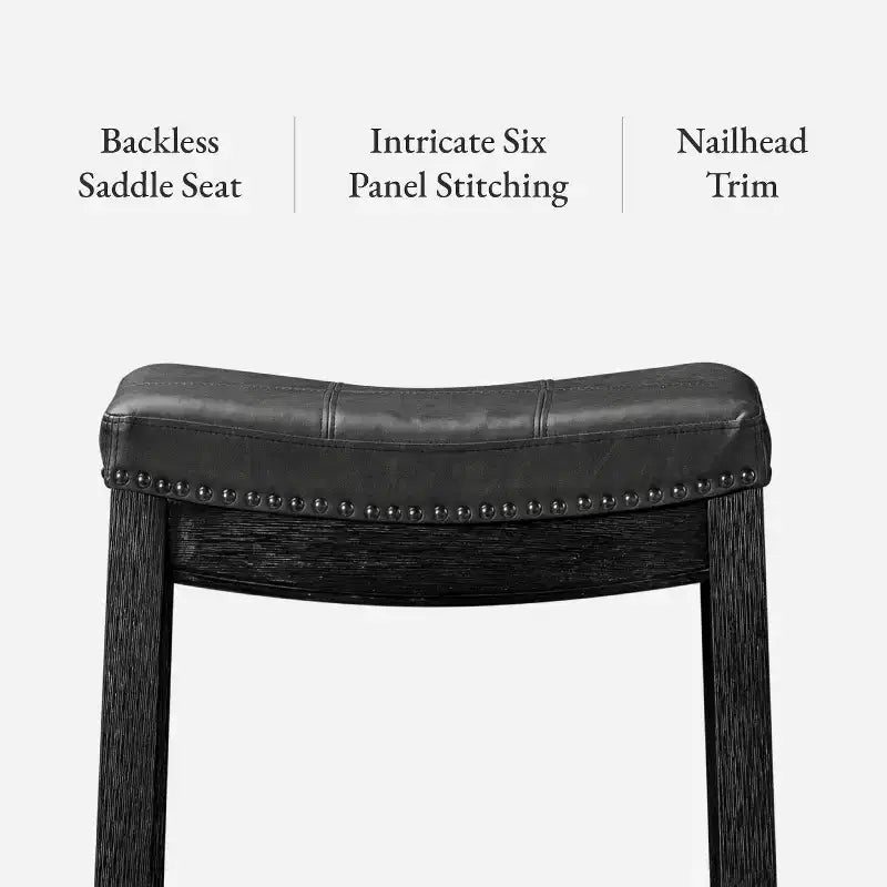 Tabouret de comptoir sans dossier en similicuir 26