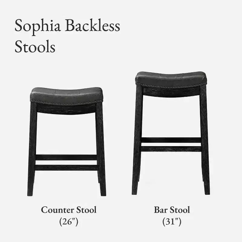 Tabouret de comptoir sans dossier en similicuir 26