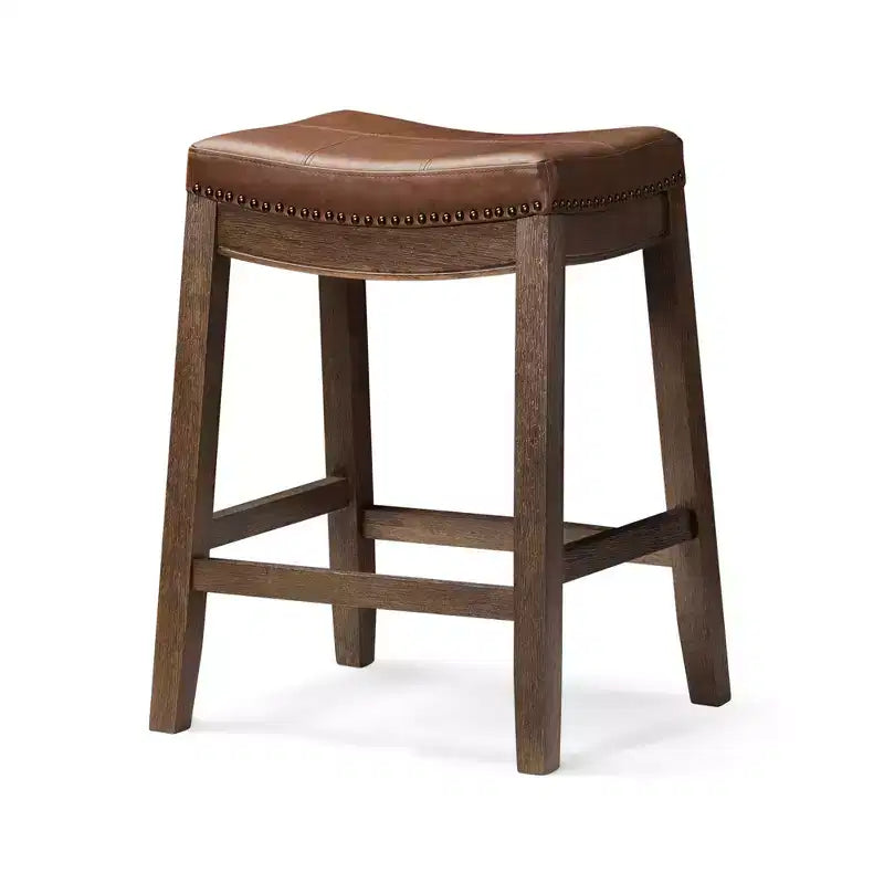 Tabouret de comptoir sans dossier en similicuir 26