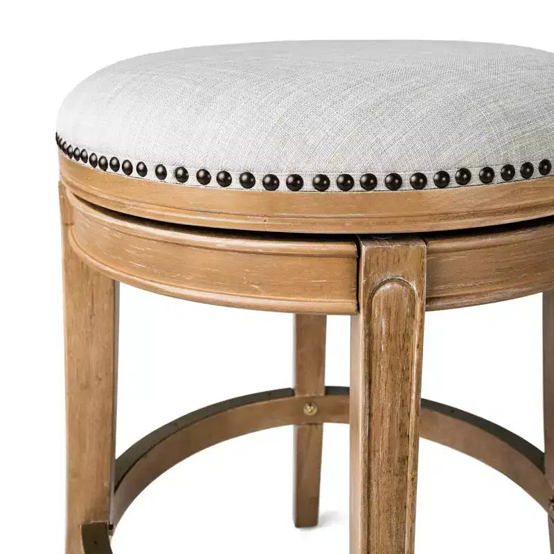 Tabouret de comptoir pivotant sans dossier avec revêtement en tissu
