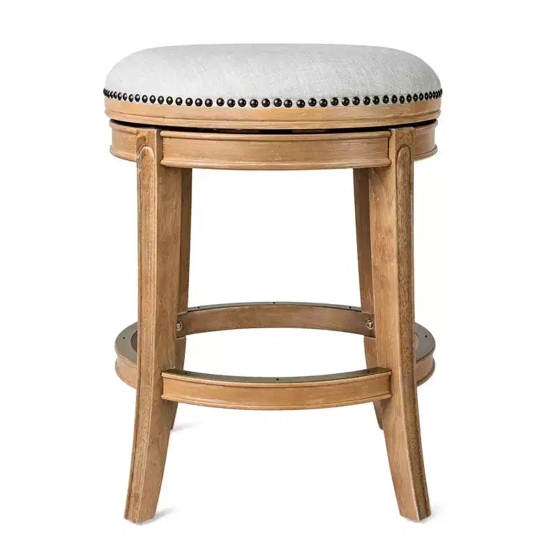 Tabouret de comptoir pivotant sans dossier avec revêtement en tissu