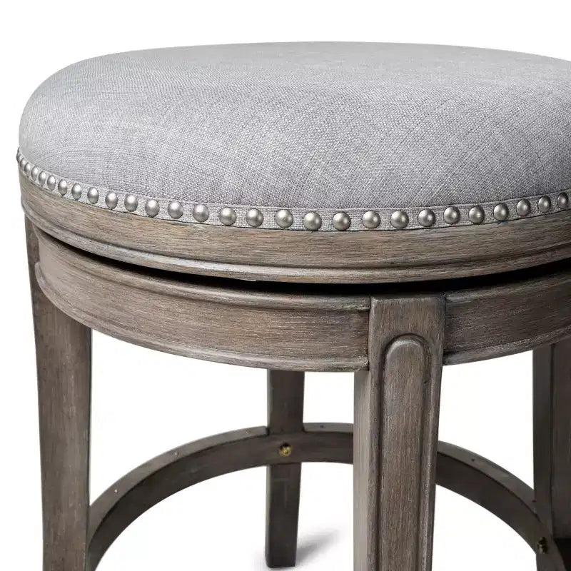 Tabouret de comptoir pivotant sans dossier avec revêtement en tissu