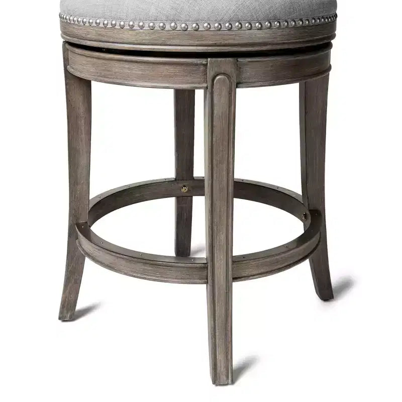 Tabouret de comptoir pivotant sans dossier avec revêtement en tissu