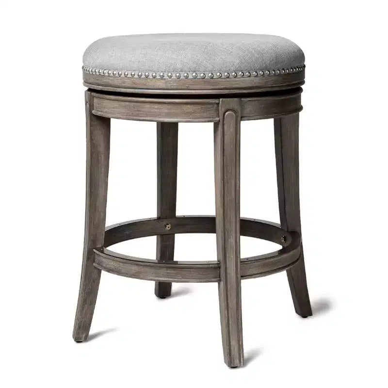 Maven Lane Alexander Backless Swivel Counter Stool with Fabric Upholstery 27