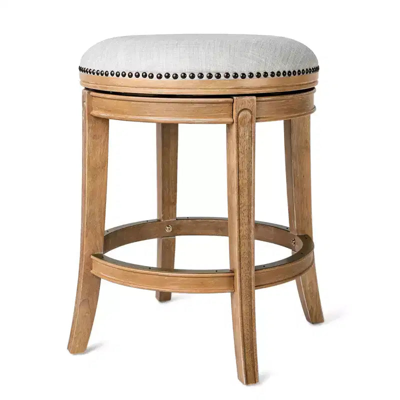 Tabouret de comptoir pivotant sans dossier avec revêtement en tissu