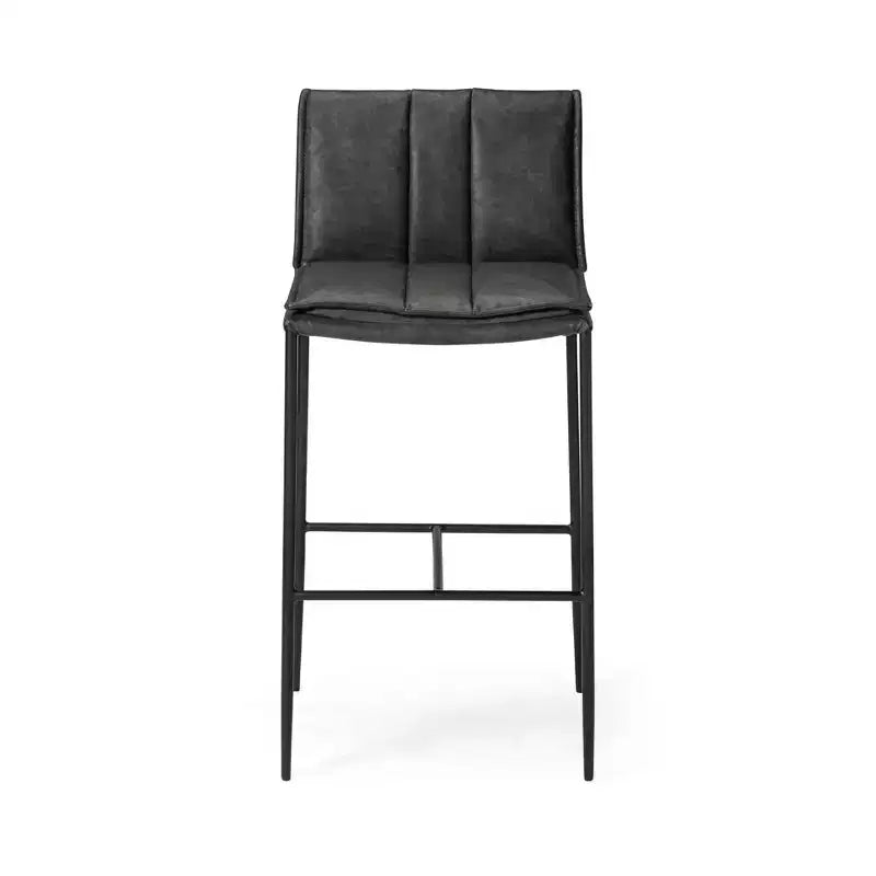 Tabouret de bar en métal avec assise en simili cuir 29 po