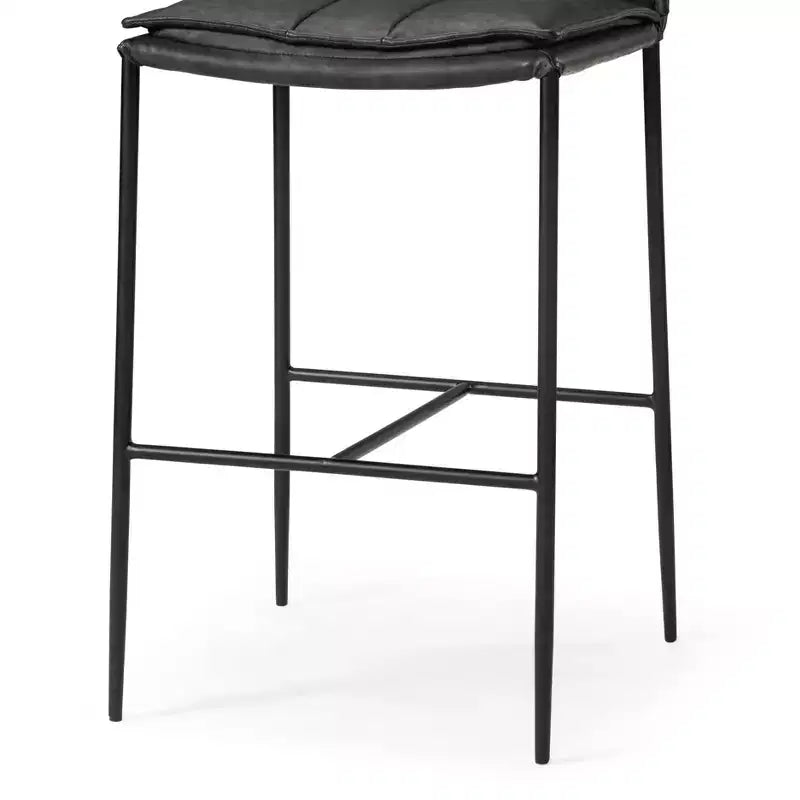 Tabouret de bar en métal avec assise en simili cuir 29 po